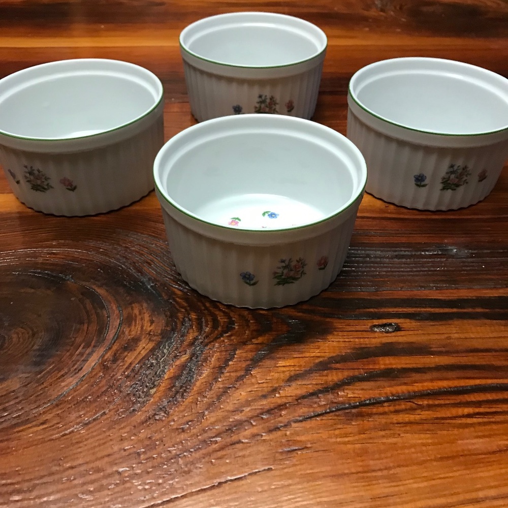 ANDREA BY SADEK SET OF 4 PETITE FLEUR RAMEKINS COOKWARE #6667